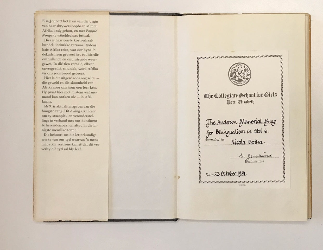 Melk - Elsa Joubert (First edition)