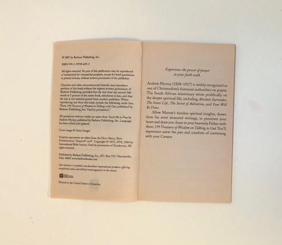 199 treasures of wisdom on Talking with God - Compiled from the writings of Andrew Murray