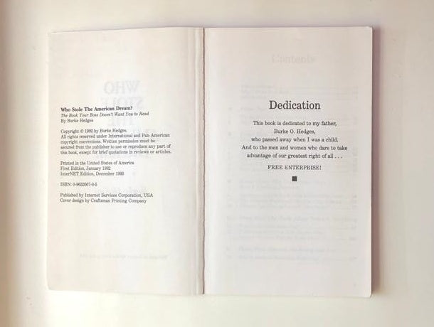 Who stole the American dream? The book your boss doesn't want you to read - Burke Hedges
