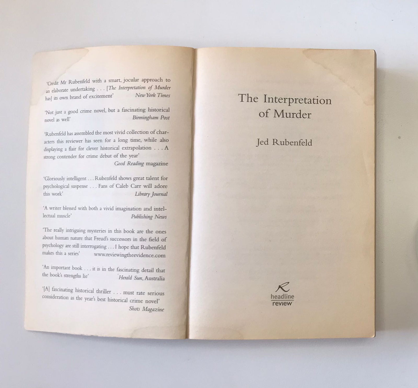 The interpretation of murder - Jed Rubenfeld