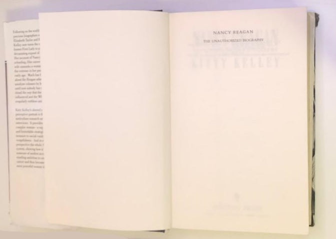 Nancy Reagan: The unauthorized biography - Kitty Kelley (First edition)