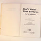 Don't waste your sorrows: A study in sainthood and suffering - Paul E. Billheimer (First edition)