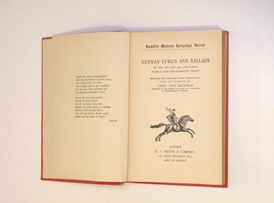 German lyrics and ballads of the 18th and 19th centuries with a few epigrammatic poems - James Taft Hatfield