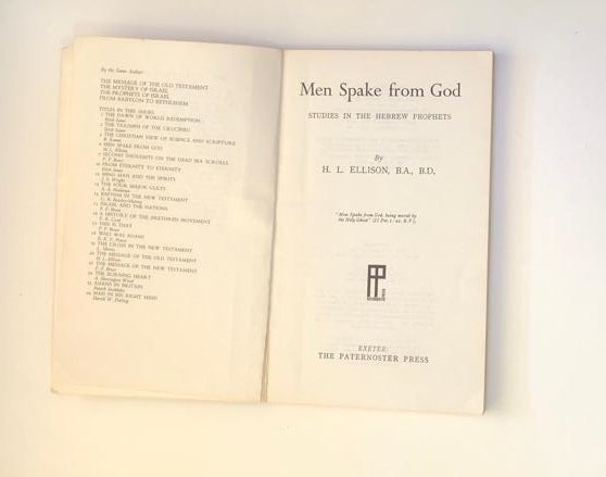 Men spoke from God: Studies in the Hebrew prophets - H.L. Ellison