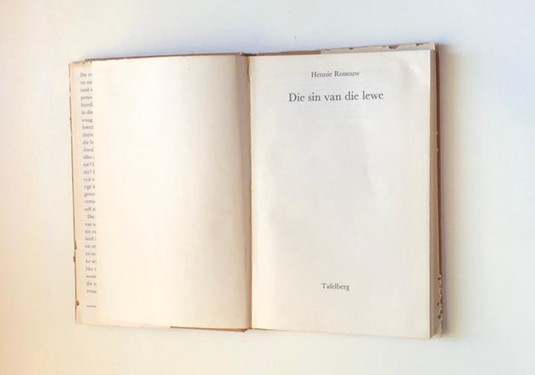 Die sin van die lewe - H.W. Rossouw (First edition)