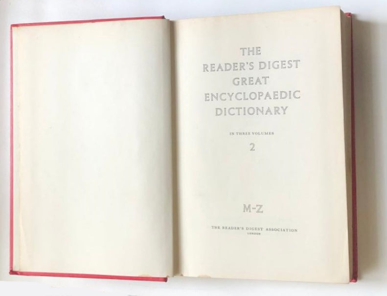 The Reader's Digest Great Encyclopaedic Dictionary  (Two books: A-L: Volume 1 / M-Z: Volume 2)