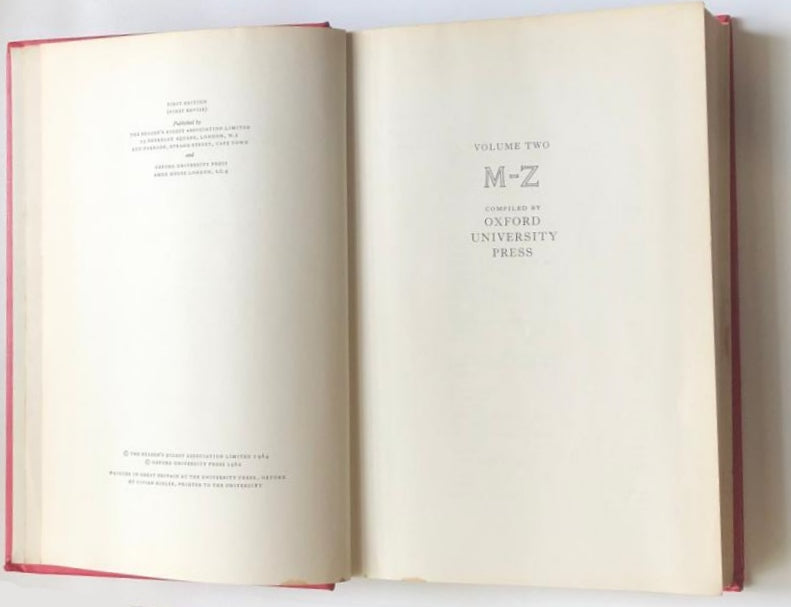 The Reader's Digest Great Encyclopaedic Dictionary  (Two books: A-L: Volume 1 / M-Z: Volume 2)
