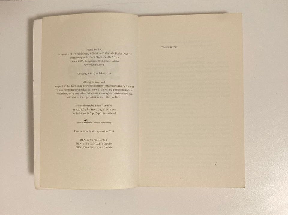 The score - H.J. Golakai (First edition)