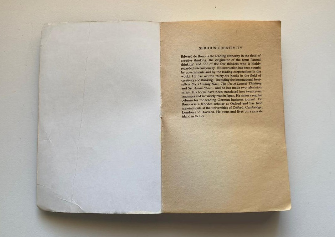 Serious creativity: Using the power of lateral thinking to create new ideas - Edward de Bono