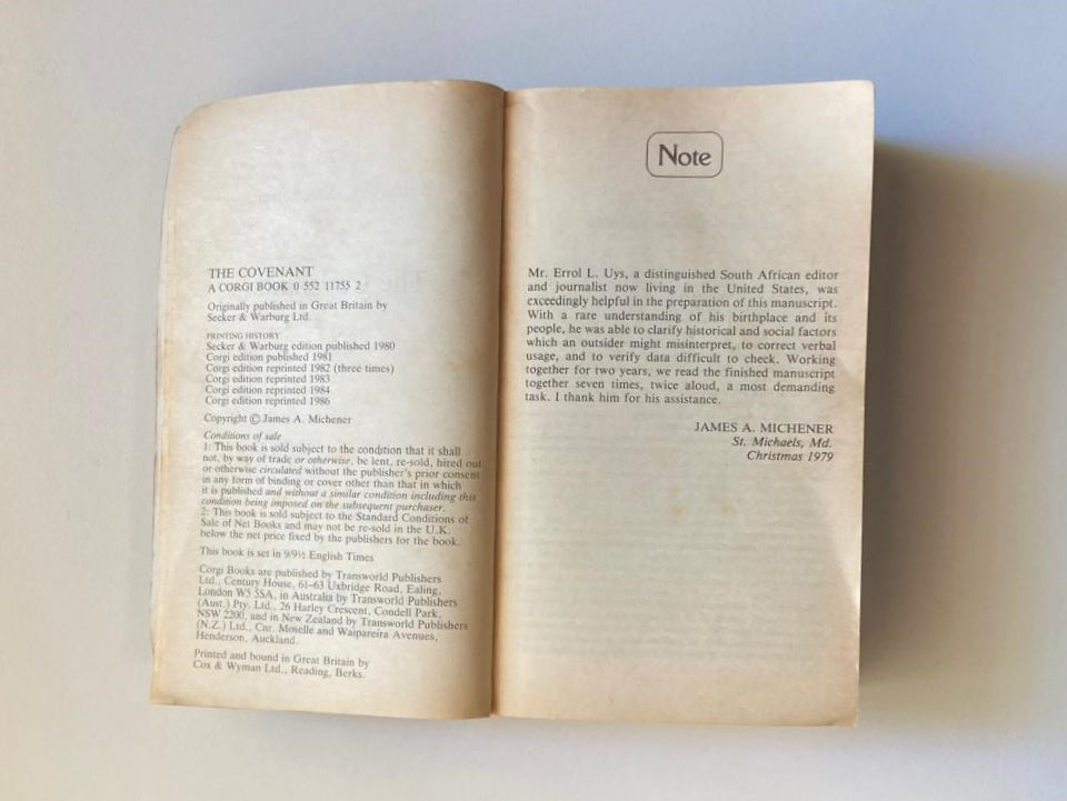 The covenant - James A. Michener