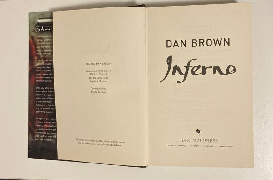 Inferno - Dan Brown (Robert Langdon #4; First UK edition)