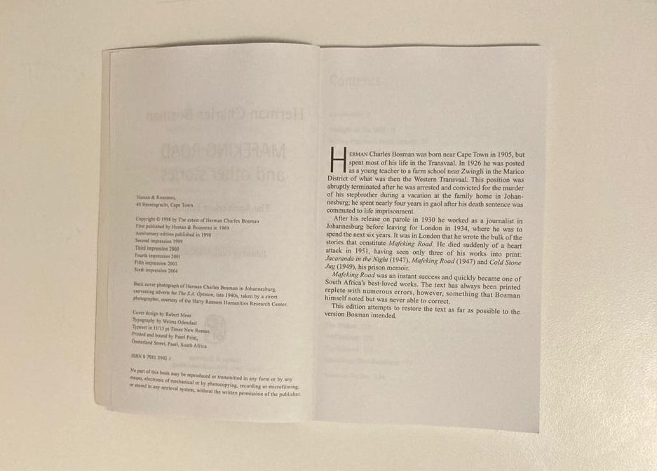 Mafeking Road and other stories - Herman Charles Bosman