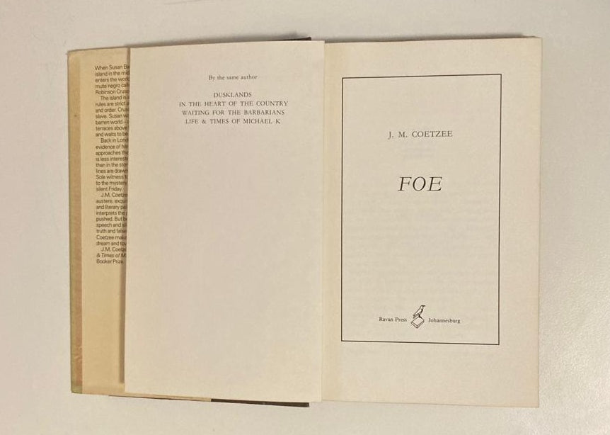 Foe - J.M. Coetzee (First edition)