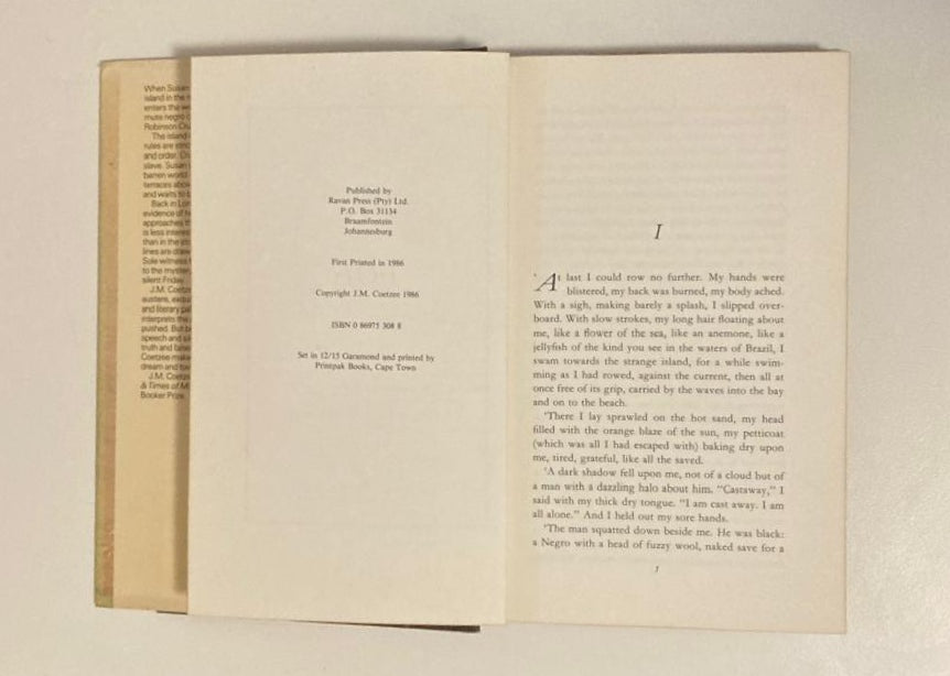 Foe - J.M. Coetzee (First edition)