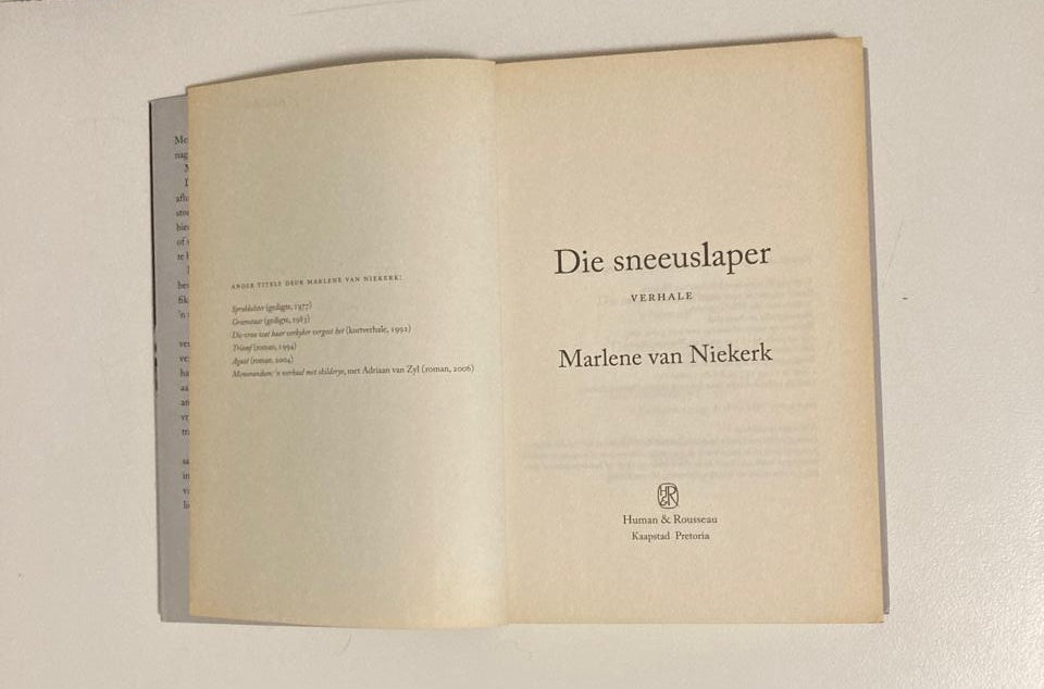 Die sneeuslaper - Marlene van Niekerk (First edition)