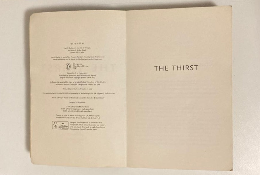The thirst - Jo Nesbo (Harry Hole #11)