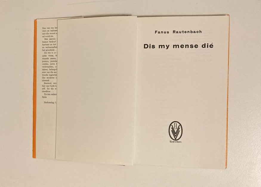 Dis my mense dié - Fanus Rautenbach (First edition)