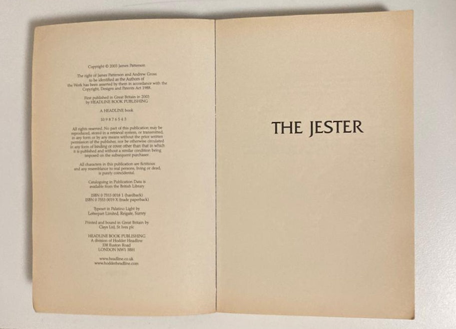 The jester - James Patterson and Andrew Gross