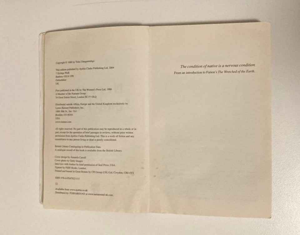 Nervous conditions - Tsitsi Dangarembga