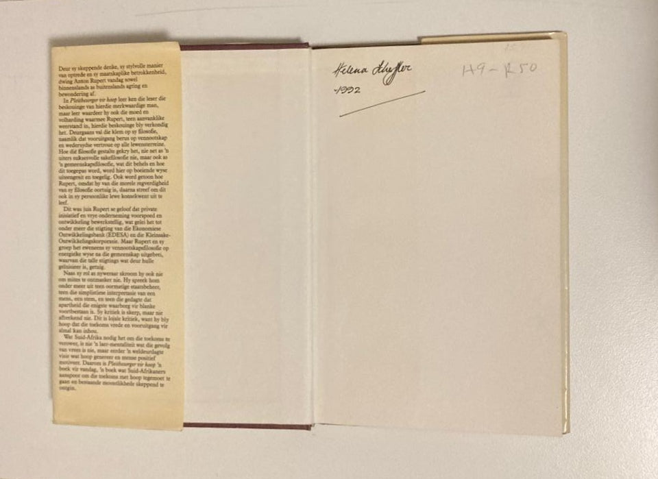Anton Rupert: Pleitbesorger vir hoop - W.P. Esterhuyse (First edition)