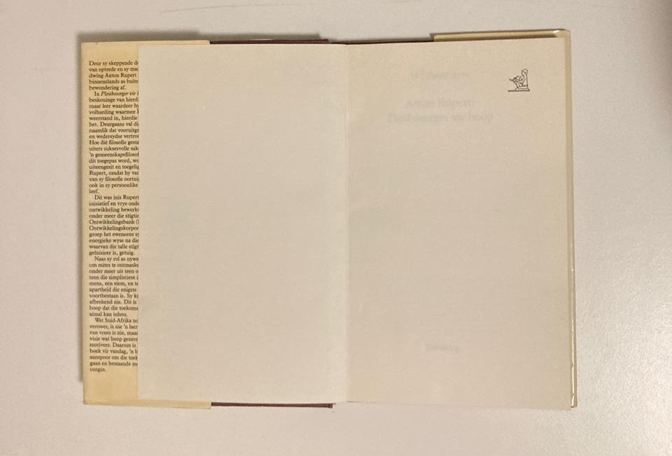Anton Rupert: Pleitbesorger vir hoop - W.P. Esterhuyse (First edition)