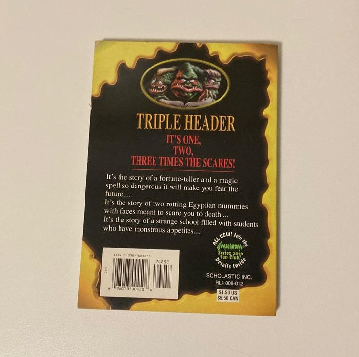 Three shocking tales of terror - R.L. Stine (Goosebumps Triple Header Book #2)