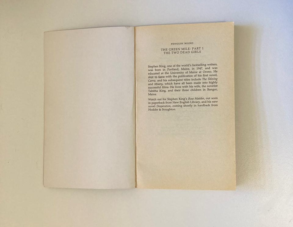 The green mile 1: The two dead girls - Stephen King
