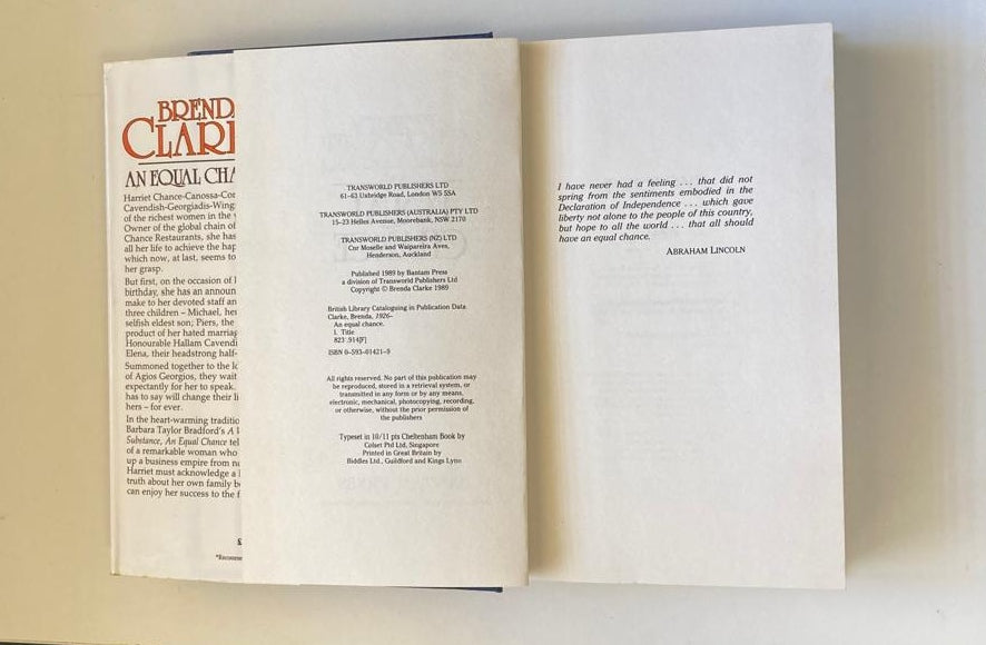 An equal chance - Brenda Clarke (First edition)