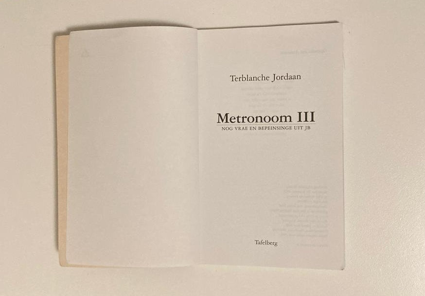 Metronoom III - Terblance Jordaan (First edition)