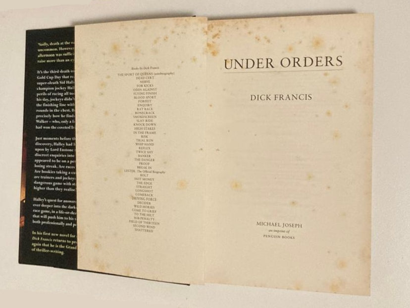 Under orders - Dick Francis (Sid Halley #4 - First UK edition)
