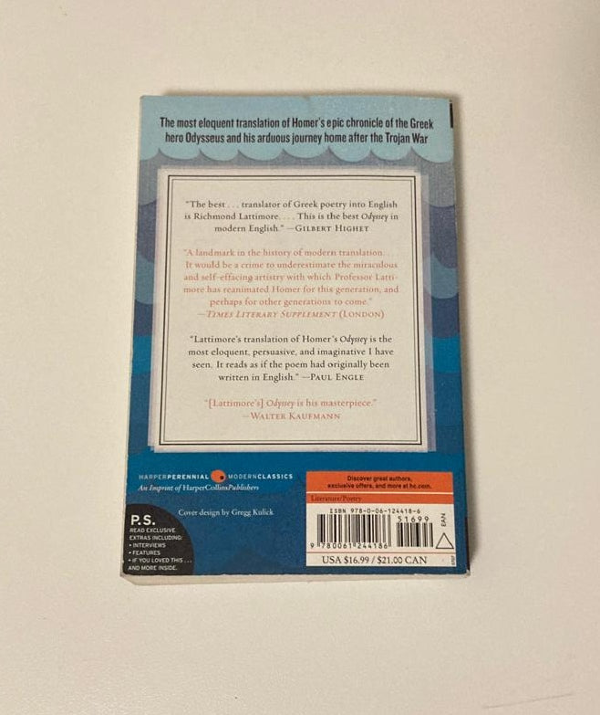 The Odyssey of Homer (Translated and with an introduction by Richard Lattimore)