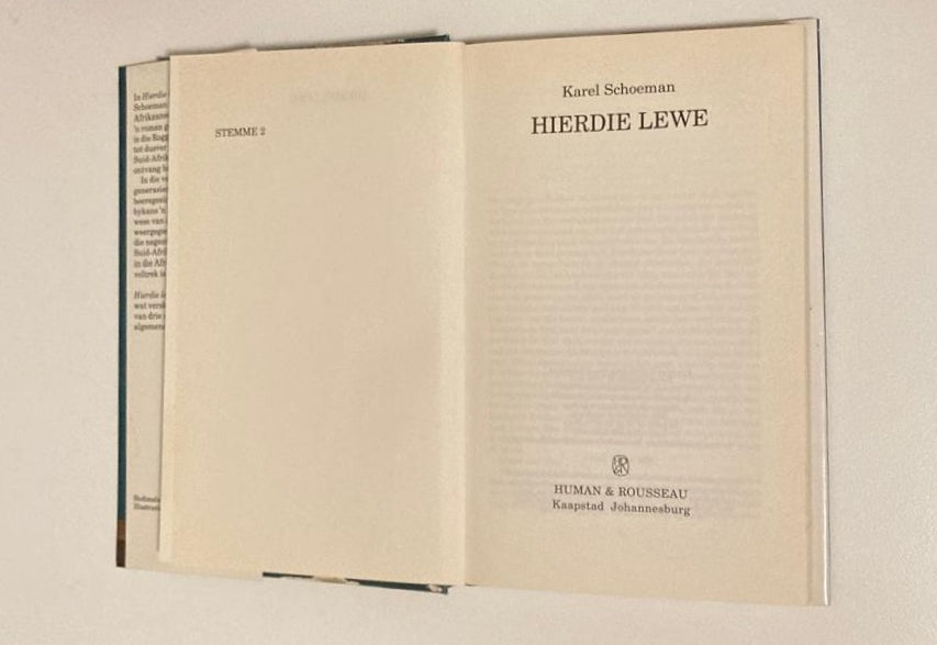 Hierdie lewe - Karel Schoeman (First edition; Stemme 2)