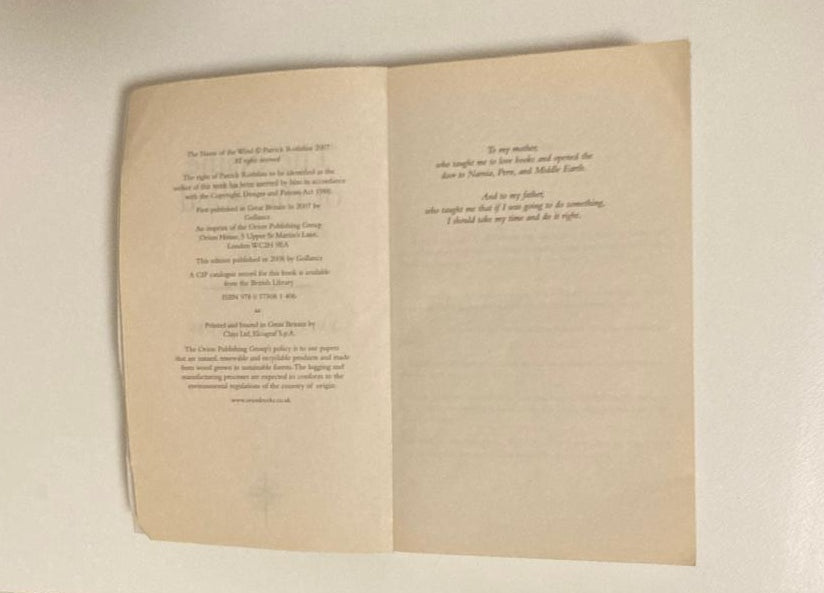 The name of the wind - Patrick Rothfuss (The Kingkiller Chronicle #1)