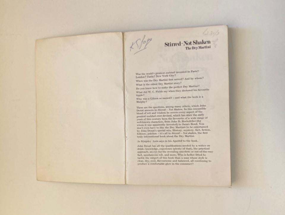 Stirred - not shaken: The dry martini - John Doxat