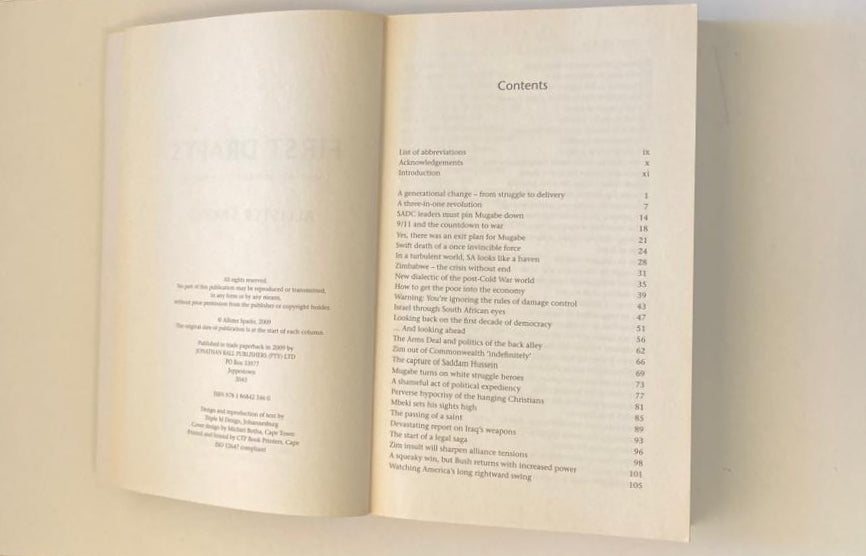 First drafts: South African history in the making - Allister Sparks