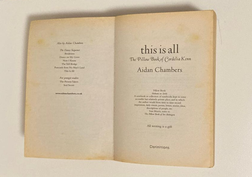 This is all: The pillow book of Cordelia Kenn - Aiden Chambers (The Dance Sequence #6)
