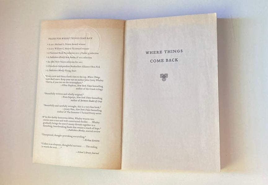 Where things come back - John Corey Whaley