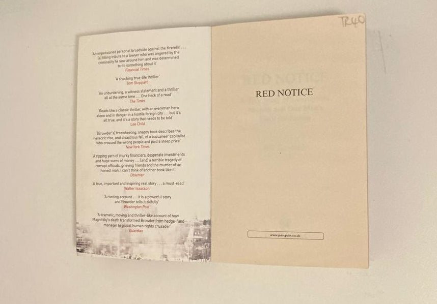 Red notice: A true story of corruption, murder and one man's fight for justice - Bill Browder