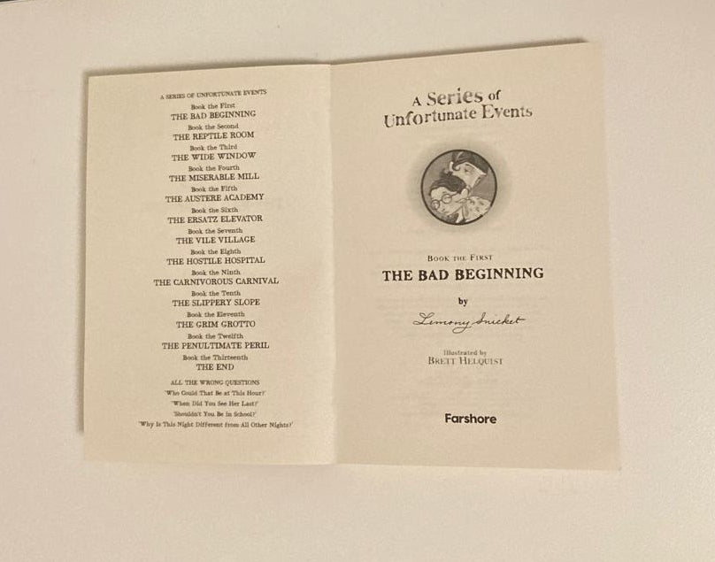 The bad beginning - Lemony Snicket (A series of unfortunate events #1)