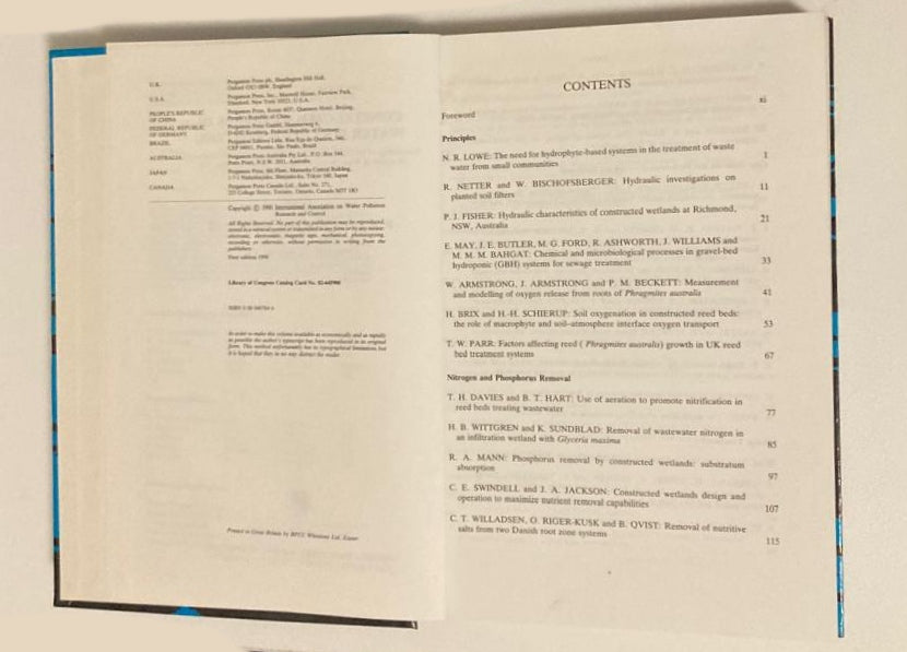 Constructed wetlands in water pollution control - Editors: P.F. Cooper & B.C. Findlater (First edition)