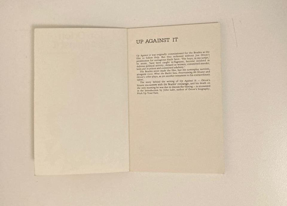 Up against it - Joe Orton