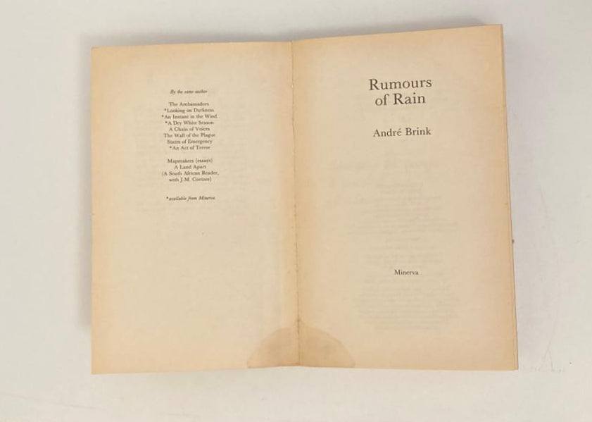 Rumours of rain - André Brink