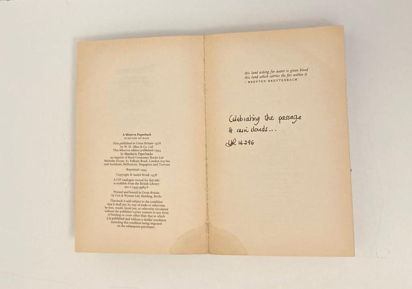 Rumours of rain - André Brink