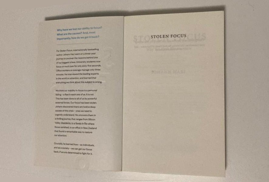 Stolen focus: Why you can't pay attention - Johann Hari
