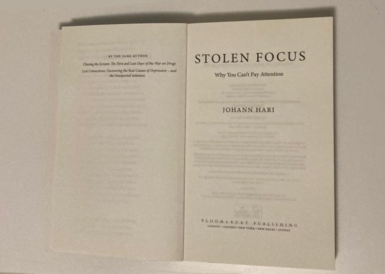 Stolen focus: Why you can't pay attention - Johann Hari