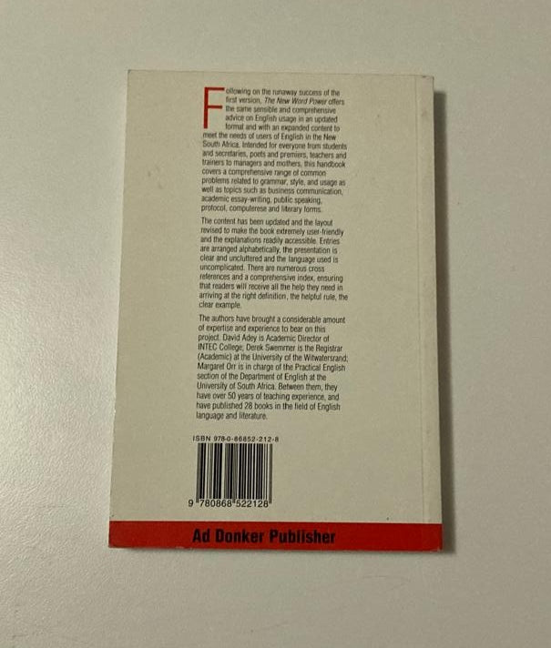 The new word power: The South African handbook of grammar, style and usage - David Adey, Margaret Orr and Derek Swemmer