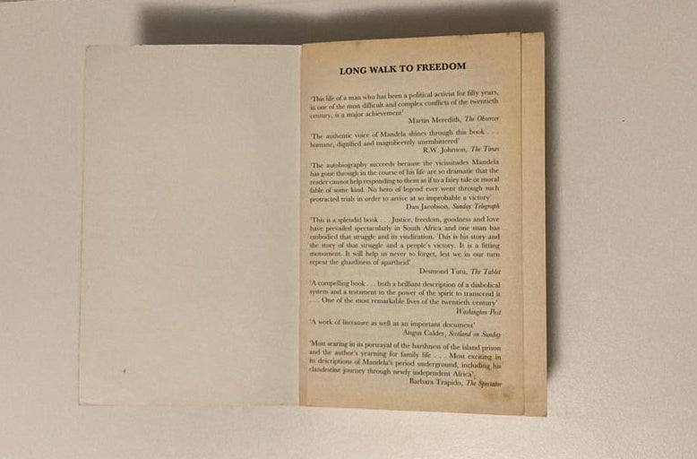 Long walk to freedom: The autobiography of Nelson Mandela