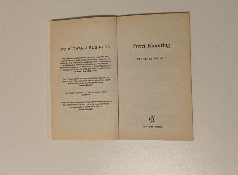 Street haunting - Virginia Woolf