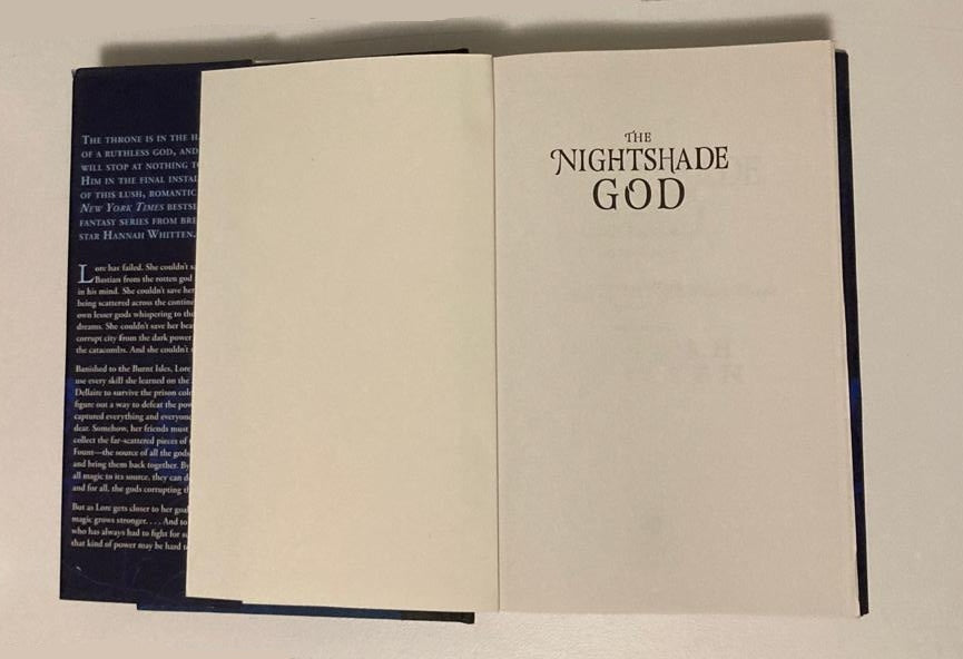 The nightshade god - Hannah Whitten (The Nightshade Crown #3; First edition)