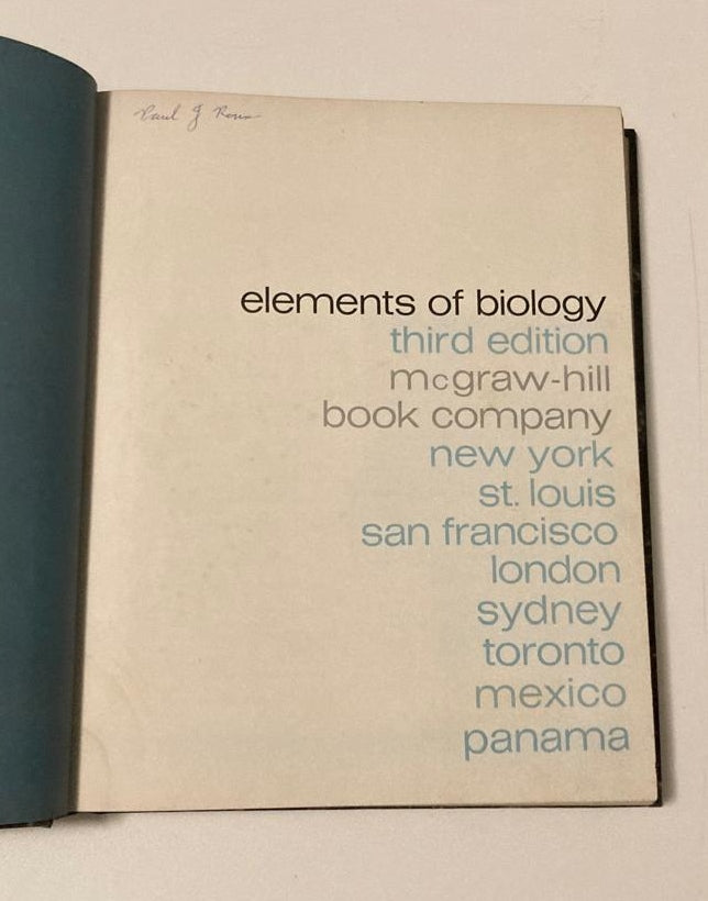 Elements of biology - Paul B. Weisz (Third edition)